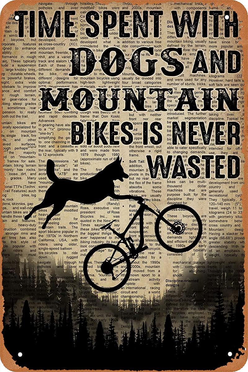 Металлическая винтажная жестян – обзор и цена Mountain Biking With Dog